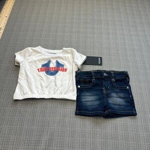 New True Religion Toddler Shorts T Shirt 24 Months Summer Cute